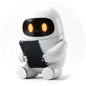 Domik, el asesor, chateando por el celular